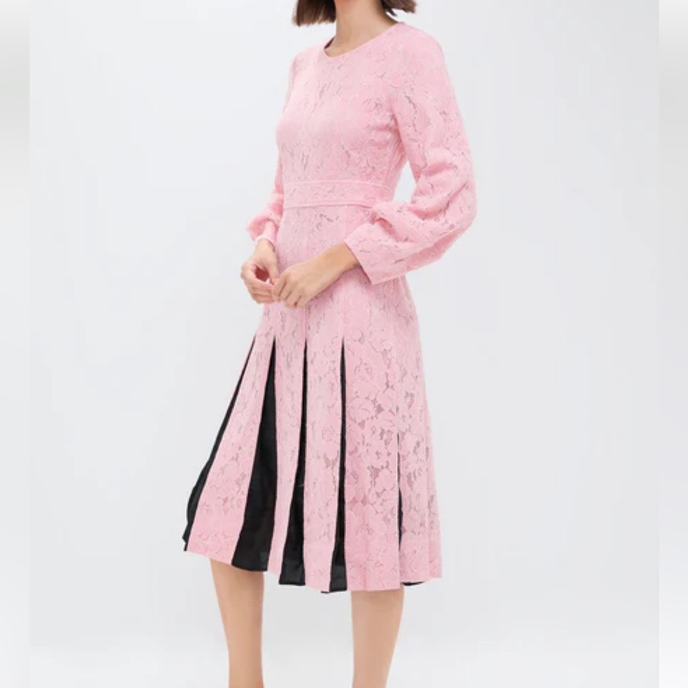Tuckernuck Pink Lace Dress with Black Accents